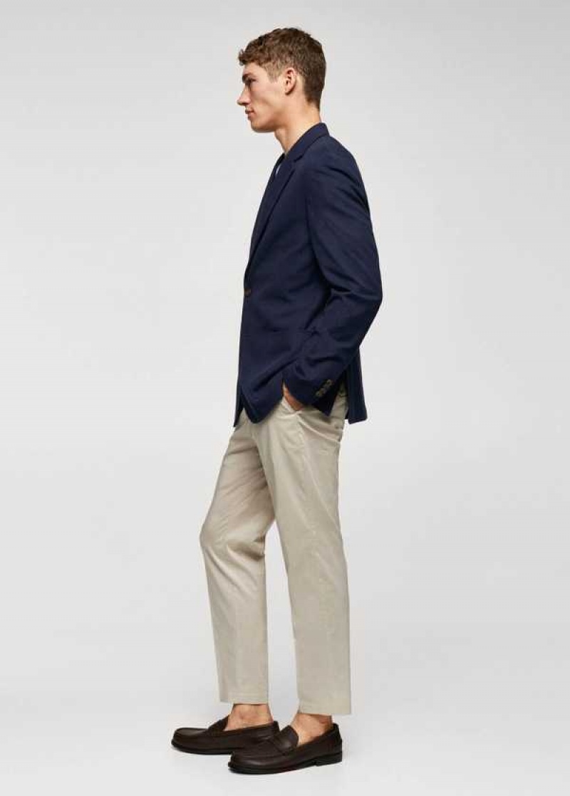 Mango Structured Slim Fit Bavlněné Blazer | MNG-21383