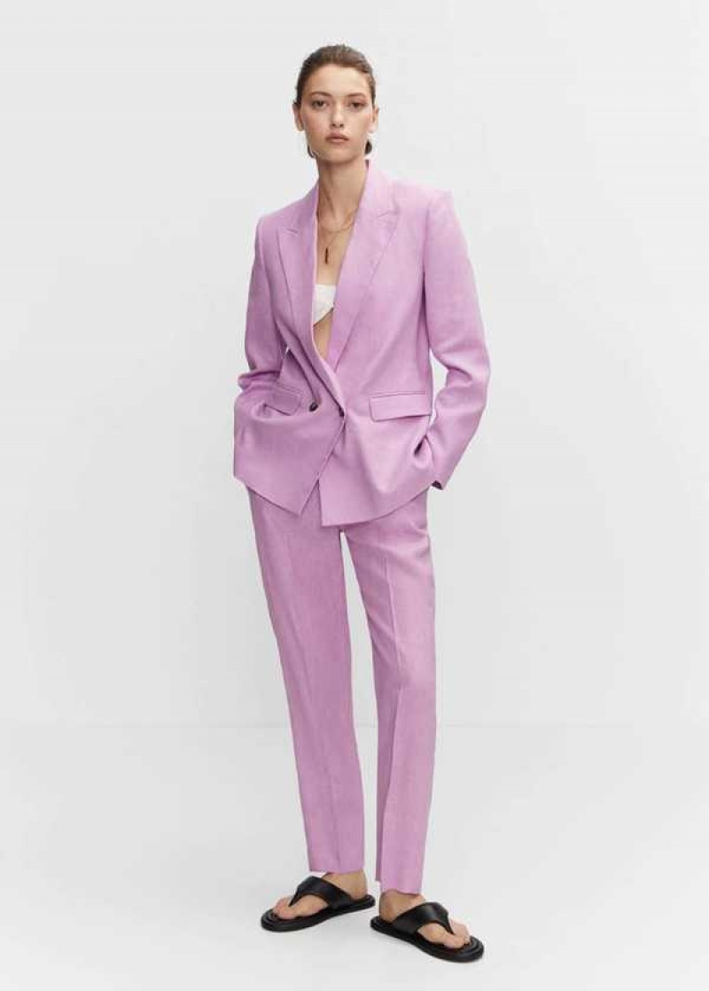 Mango Suit Blazer With Satin Details | MNG-26343