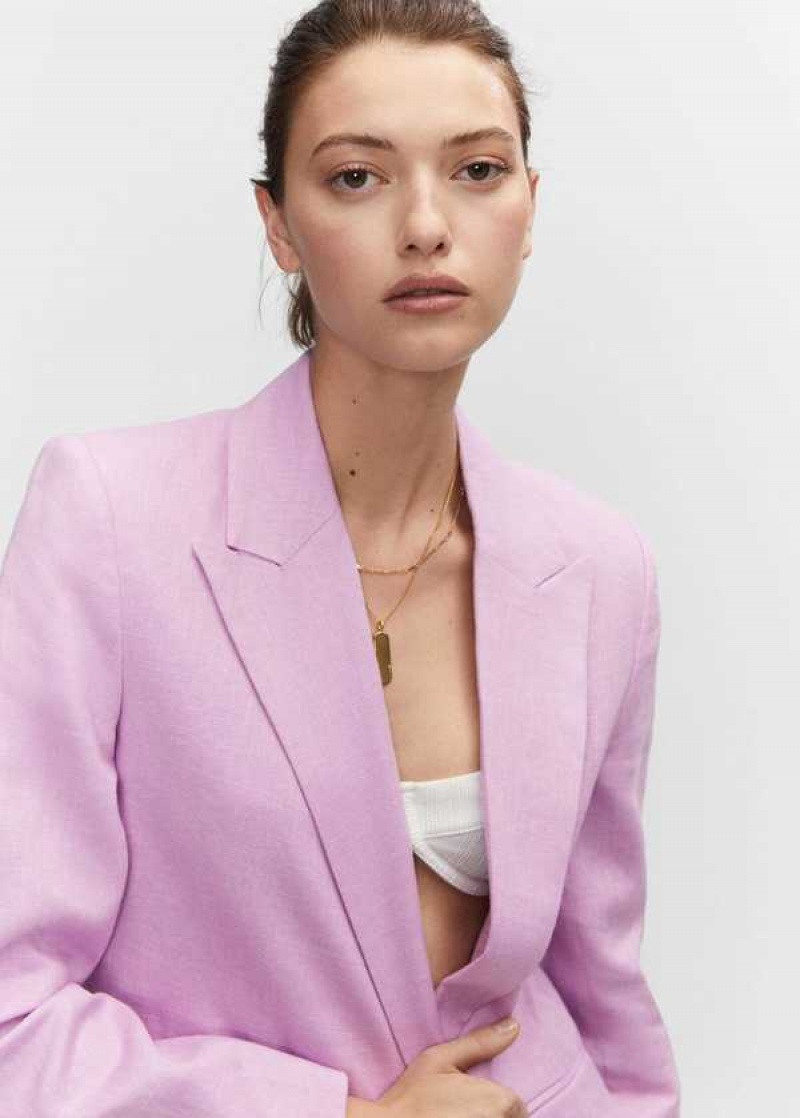 Mango Suit Blazer With Satin Details | MNG-26343