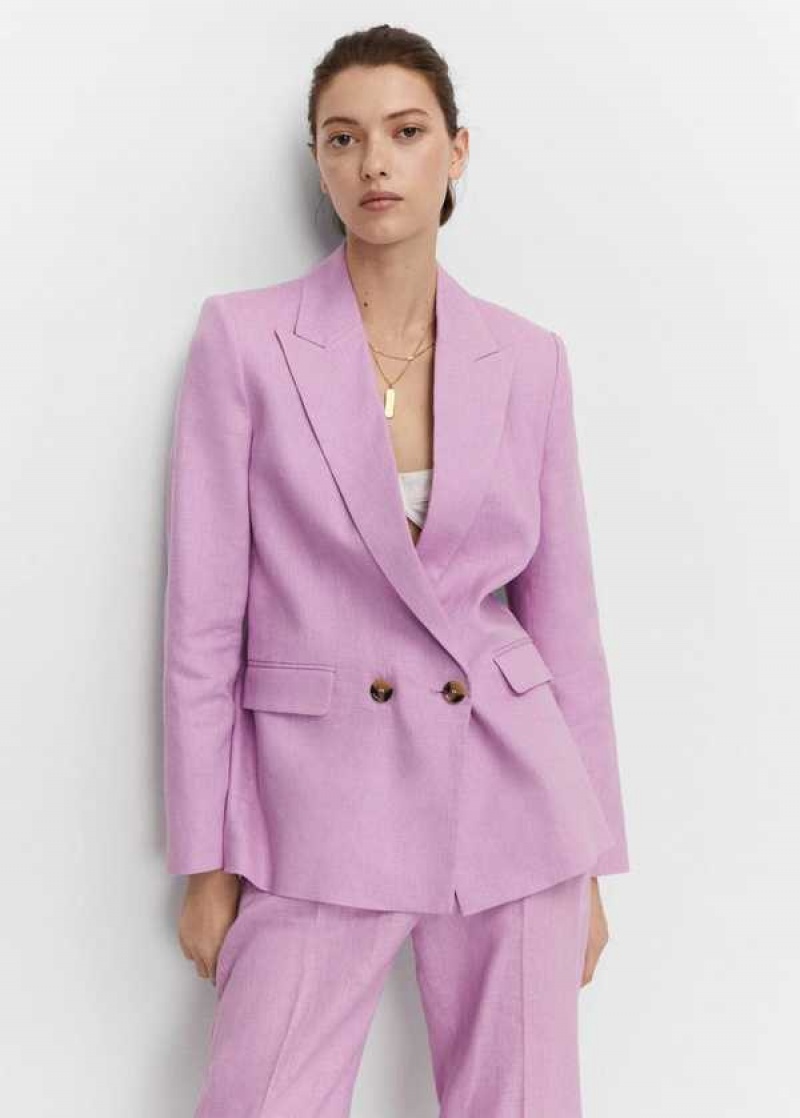 Mango Suit Blazer With Satin Details | MNG-26343