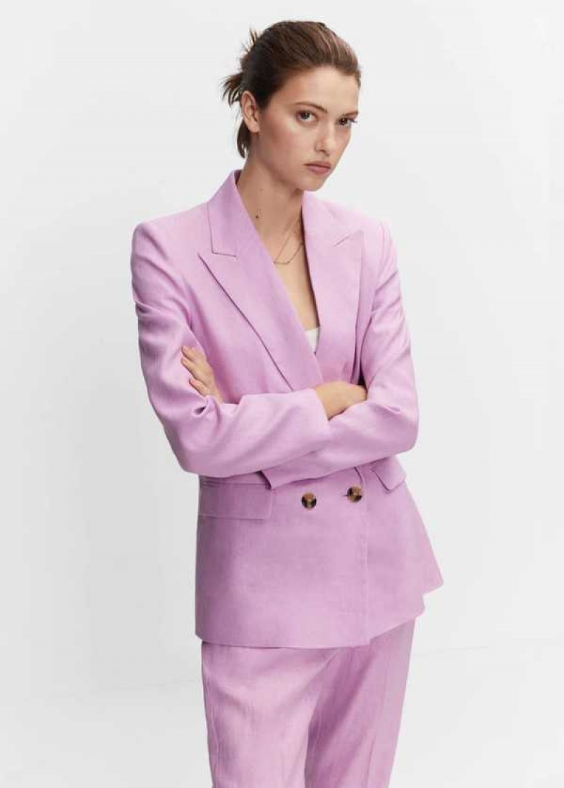 Mango Suit Blazer With Satin Details | MNG-26343