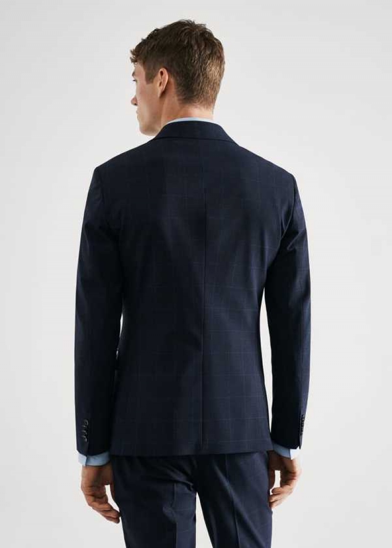 Mango Super Slim-fit Check Suit Blazer | MNG-21403