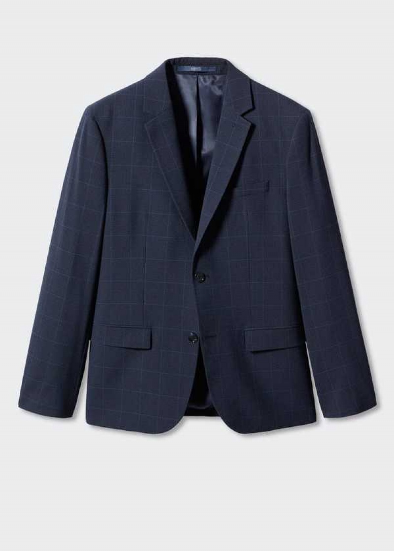 Mango Super Slim-fit Check Suit Blazer | MNG-21403