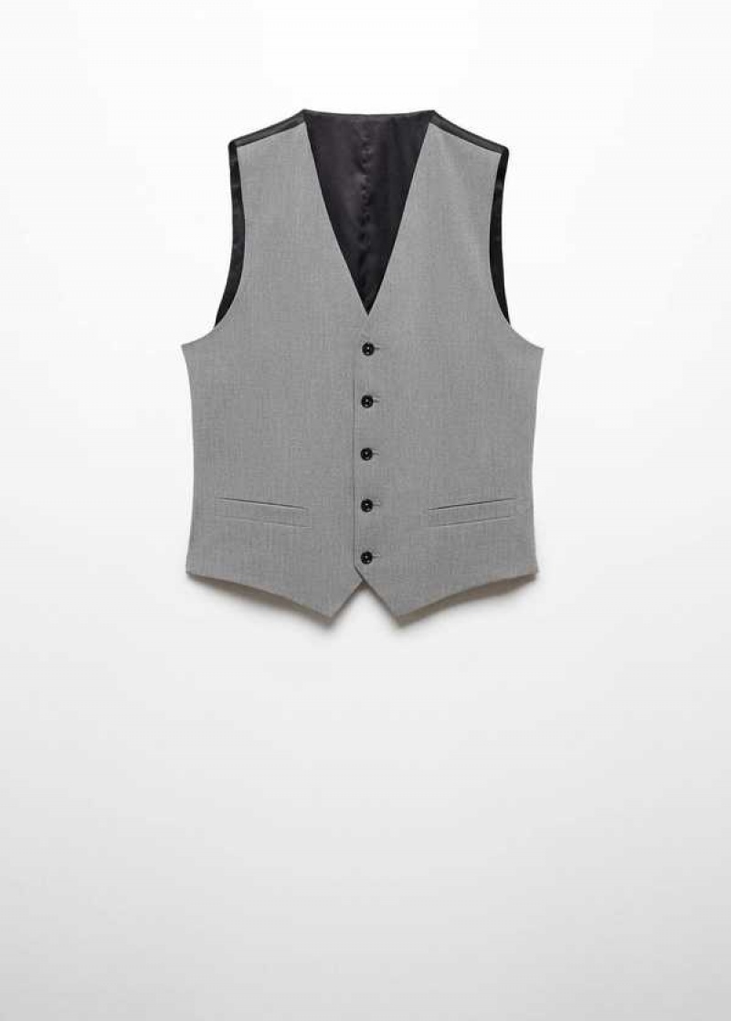 Mango Super Slim-fit Stretch Fabric Suit Vest | MNG-21472