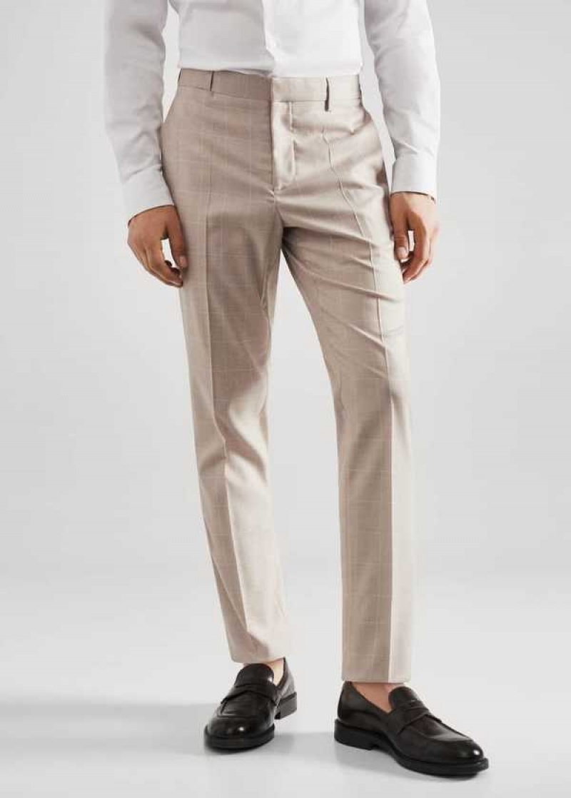 Mango Super Slim-fit Tailored Check Pants | MNG-22438