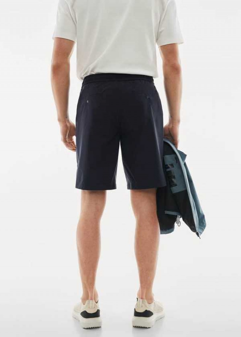 Mango Technical Fabric Bermuda Shorts With Drawstring | MNG-22452