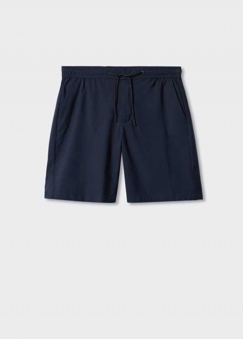 Mango Technical Fabric Bermuda Shorts With Drawstring | MNG-22452