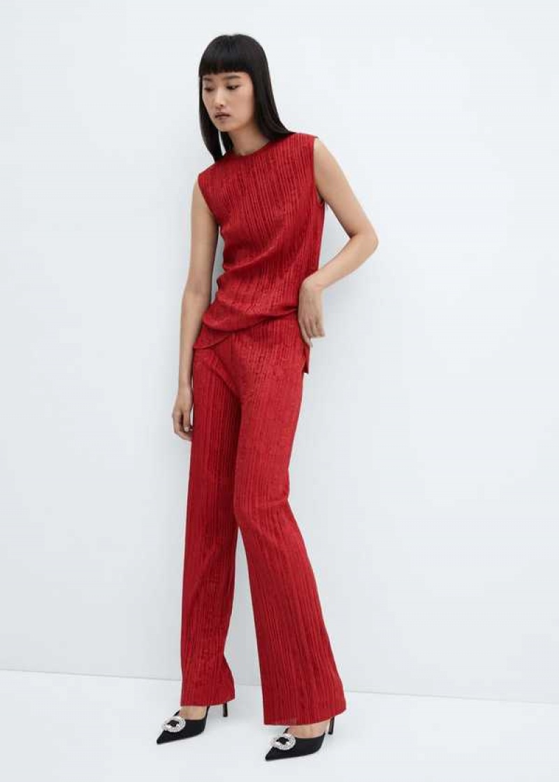 Mango Texture High-waist Pants | MNG-24358