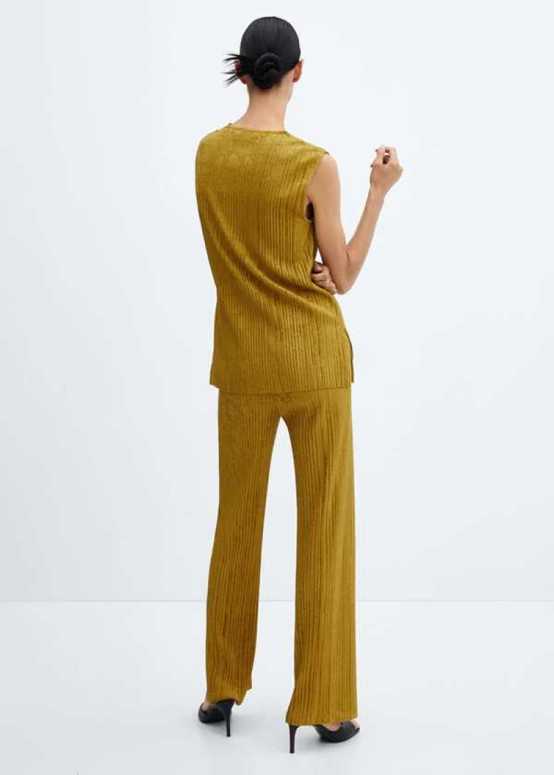 Mango Texture High-waist Pants | MNG-24428