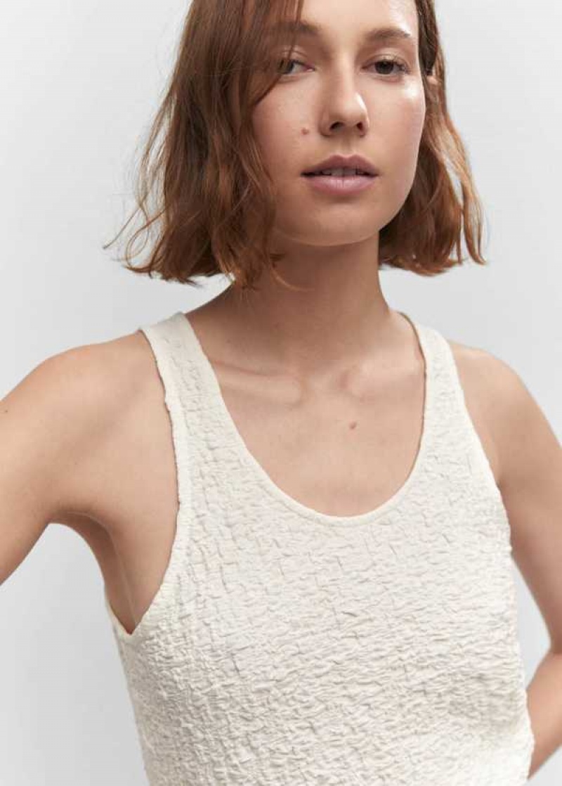 Mango Textured Bavlněné Top | MNG-24674