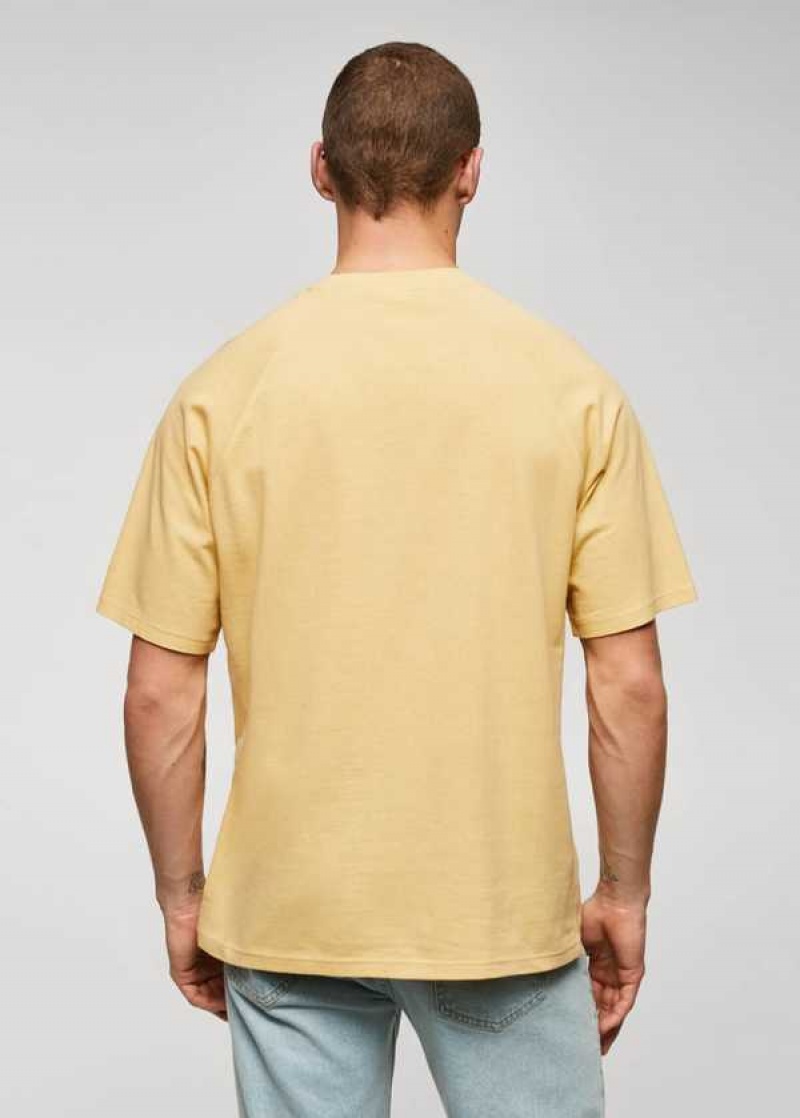 Mango Textured Bavlněné-linen T-shirt | MNG-21633