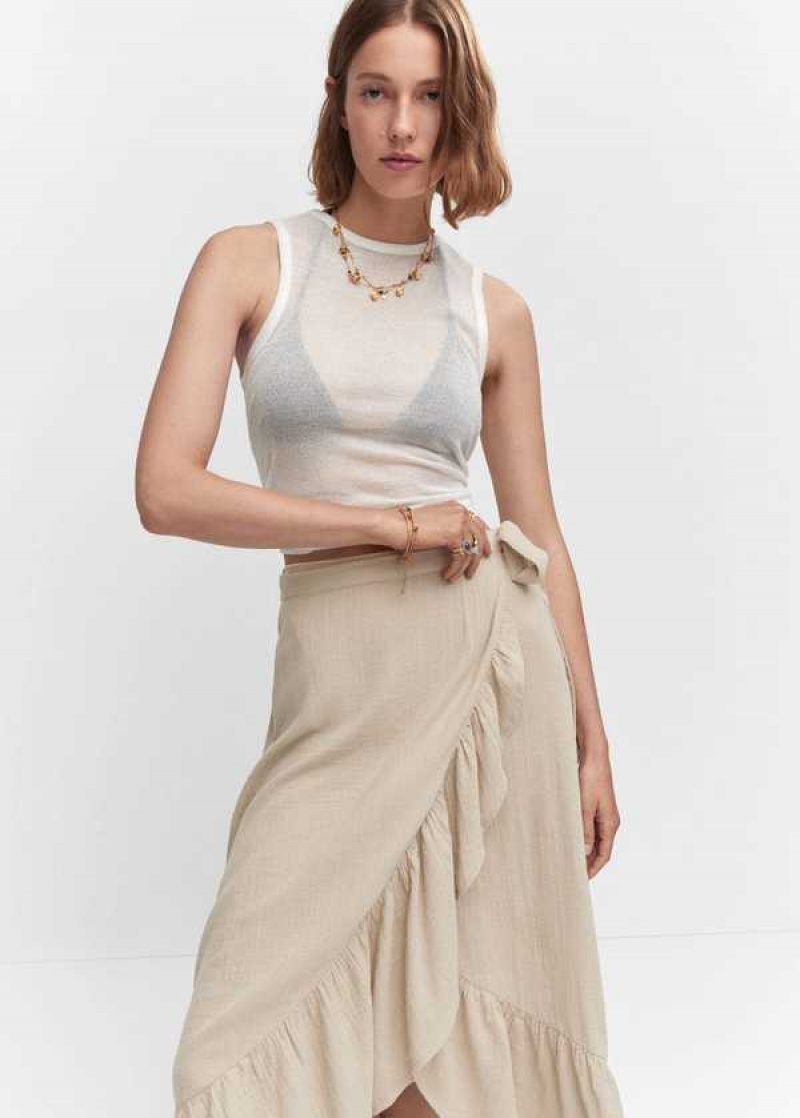 Mango Textured Criss-cross Skirt | MNG-24153