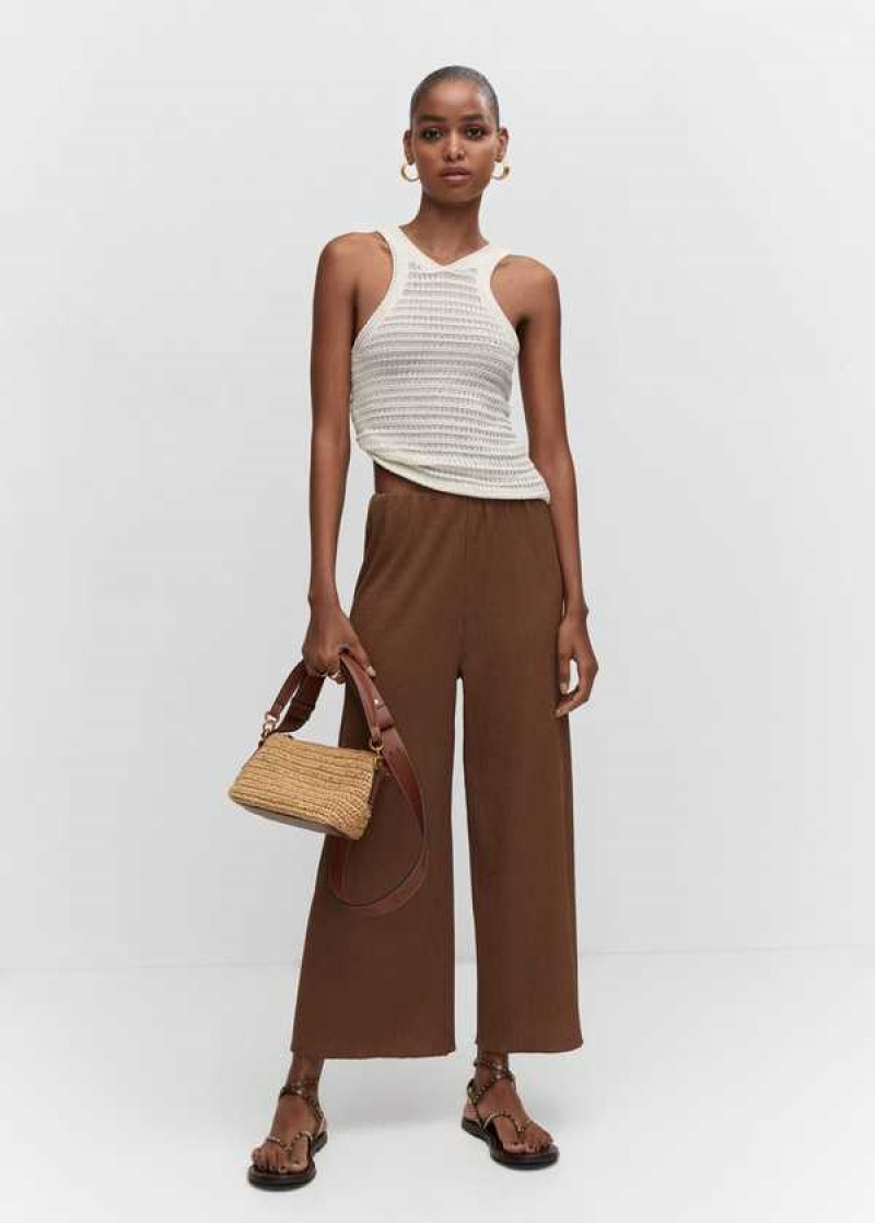 Mango Textured Culotte Pants | MNG-24464