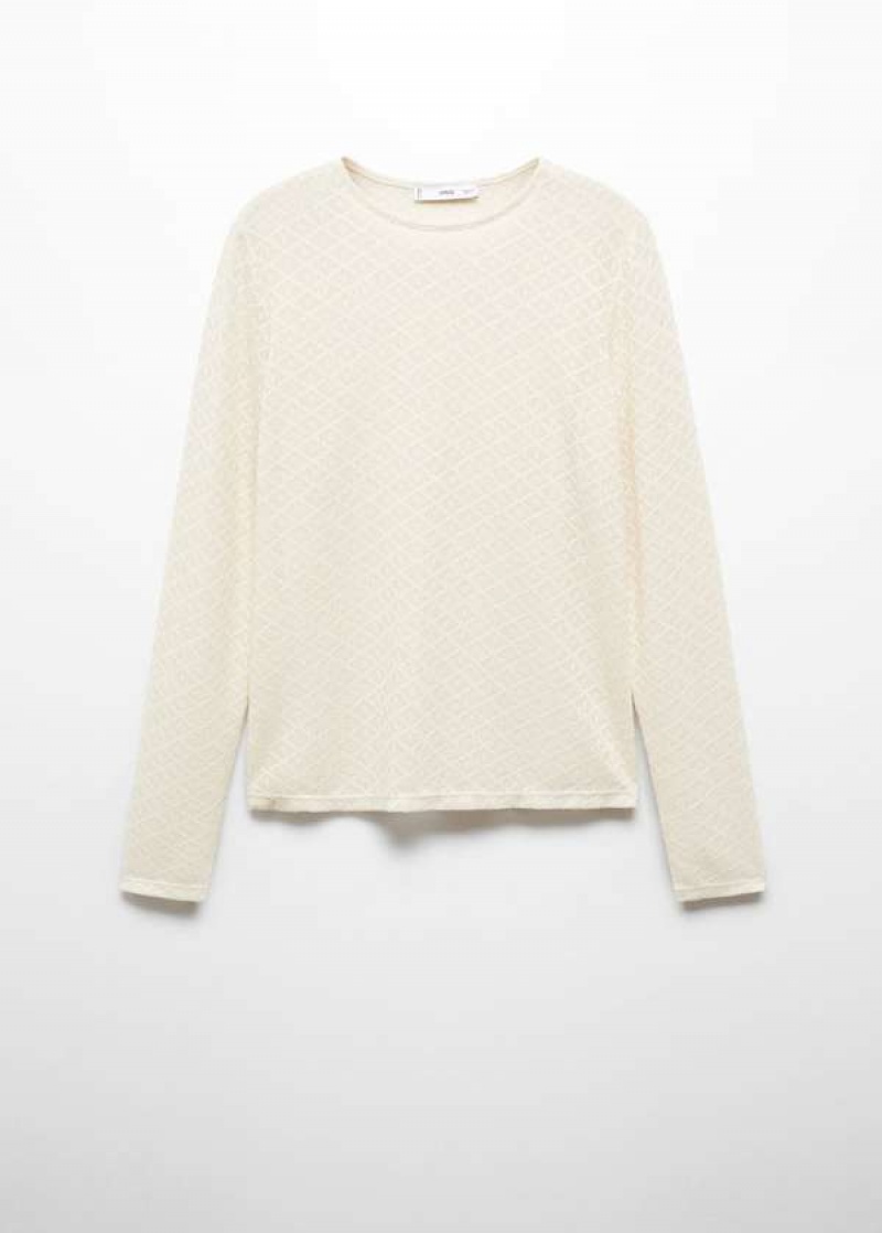 Mango Textured Knit T-shirt | MNG-25156