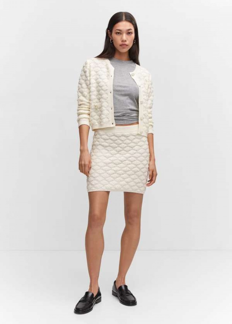 Mango Textured Pletené Miniskirt | MNG-24112