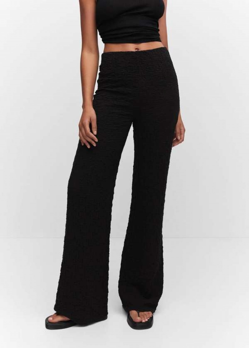 Mango Textured Wideleg Trousers | MNG-24454