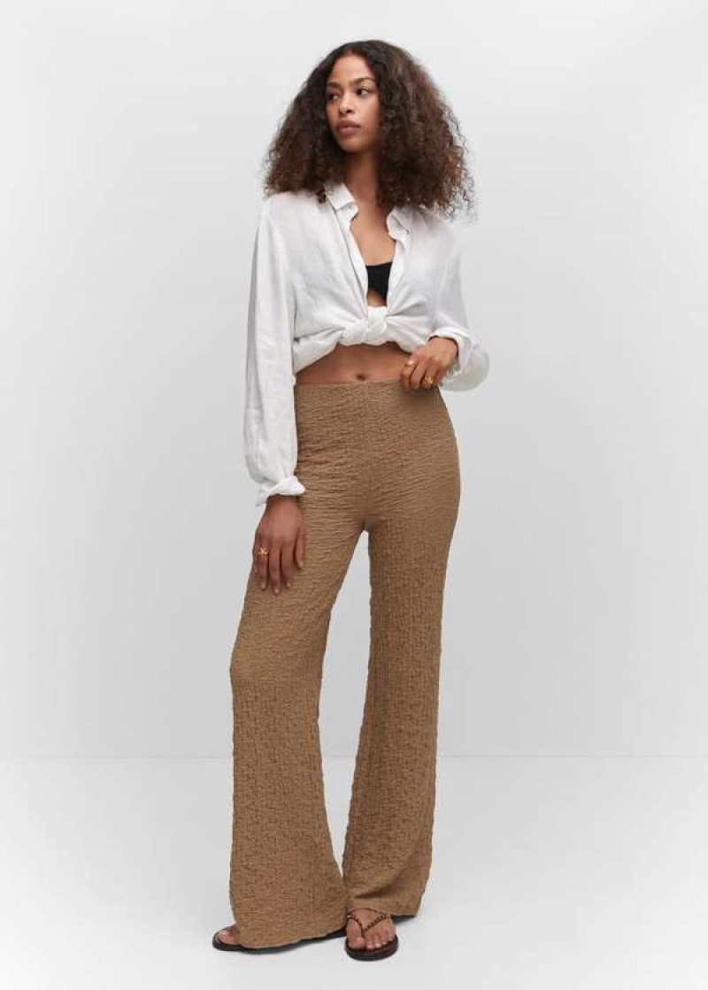 Mango Textured Wideleg Trousers | MNG-24453