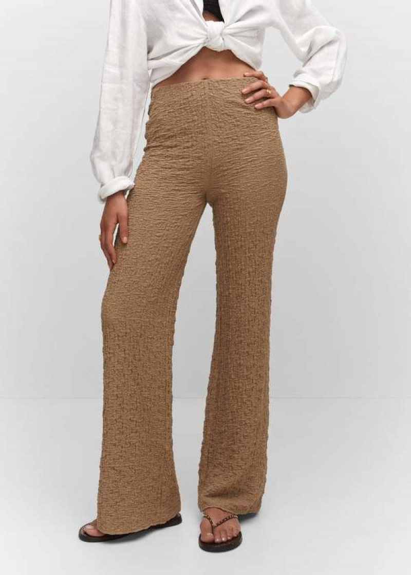 Mango Textured Wideleg Trousers | MNG-24453