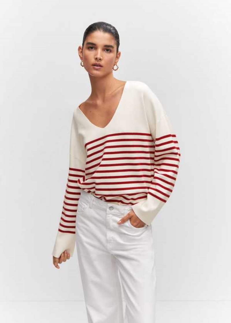 Mango Tlustý-knit V-neck Svetrové | MNG-25628