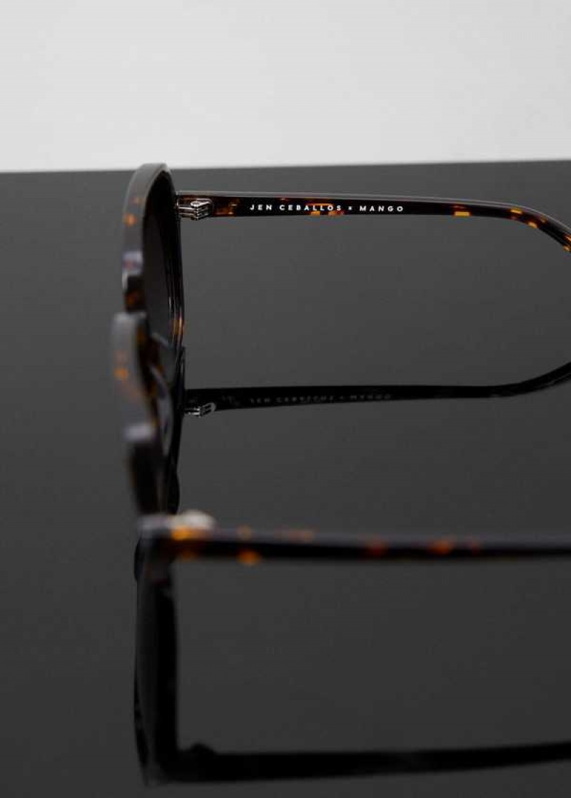 Mango Tortoiseshell Square Sunglasses | MNG-22748