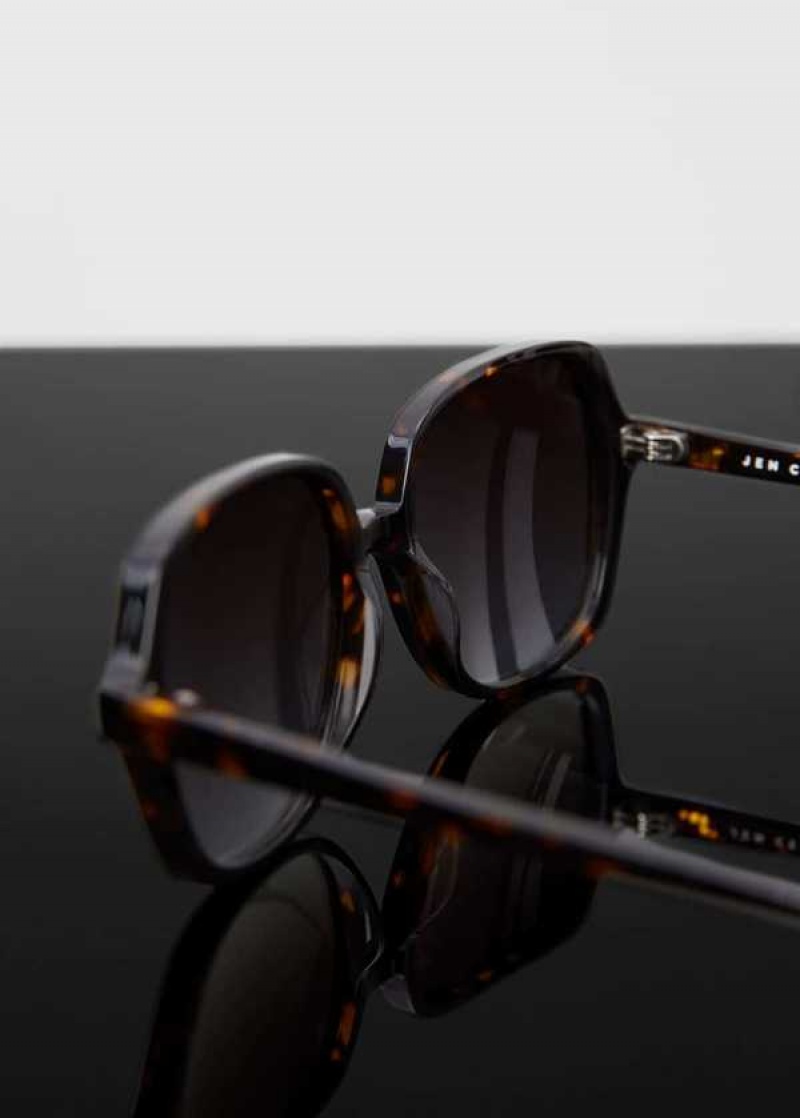 Mango Tortoiseshell Square Sunglasses | MNG-22748