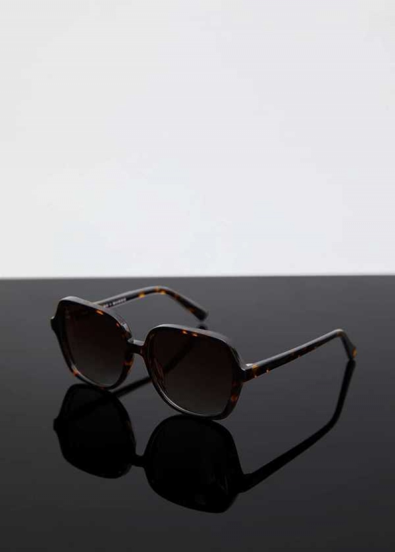 Mango Tortoiseshell Square Sunglasses | MNG-22748