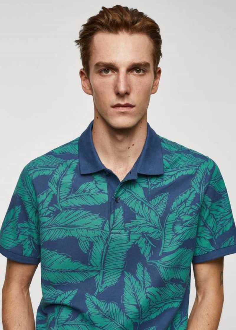 Mango Tropical Print Bavlněné Polo Shirt | MNG-21748