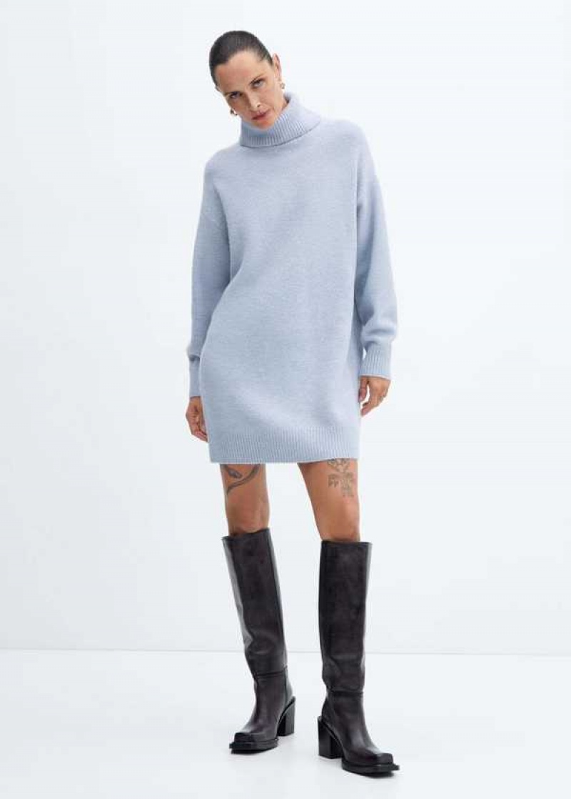 Mango Turtle Neck Knit Šaty | MNG-25790