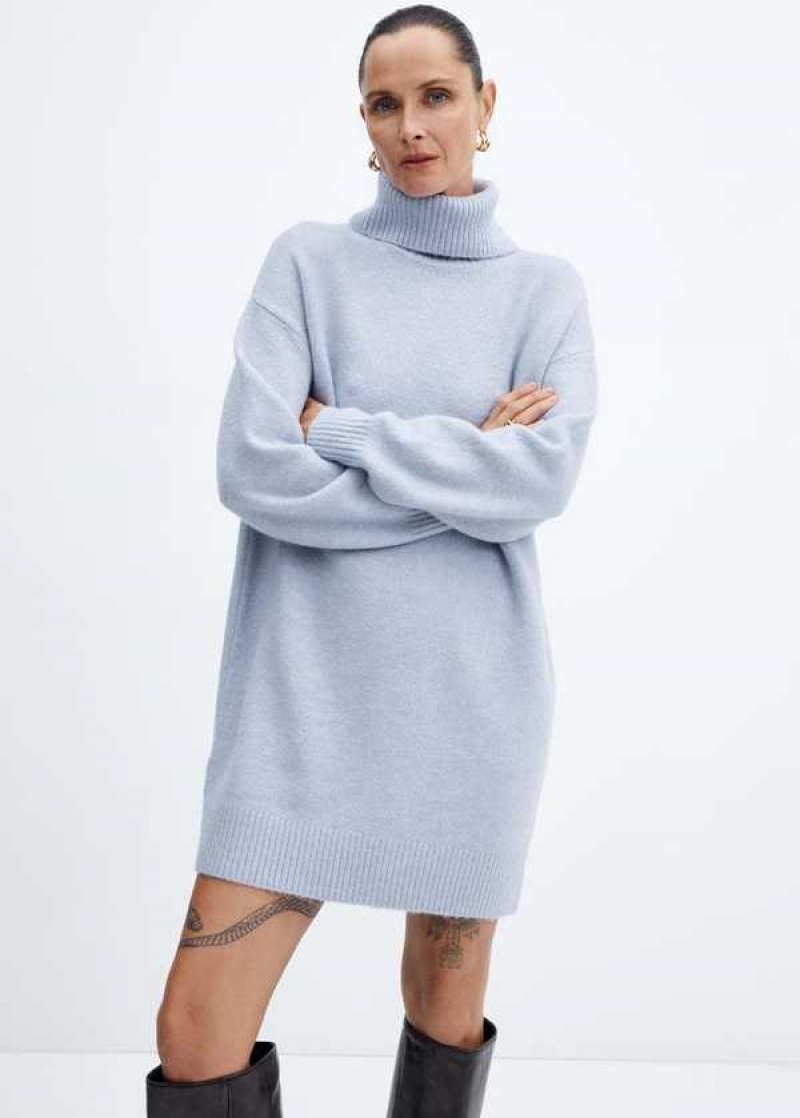 Mango Turtle Neck Knit Šaty | MNG-25790