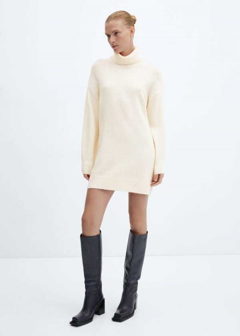 Mango Turtle Neck Knit Šaty | MNG-25793