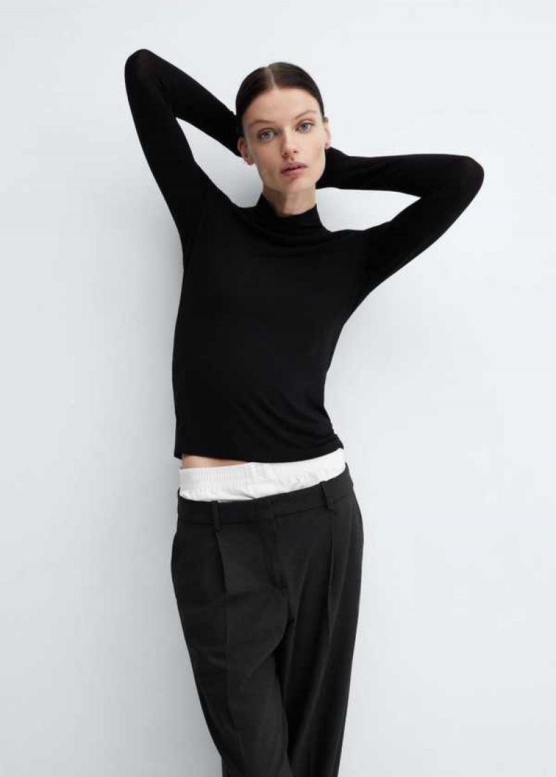 Mango Turtleneck Long-sleeved T-shirt | MNG-25123