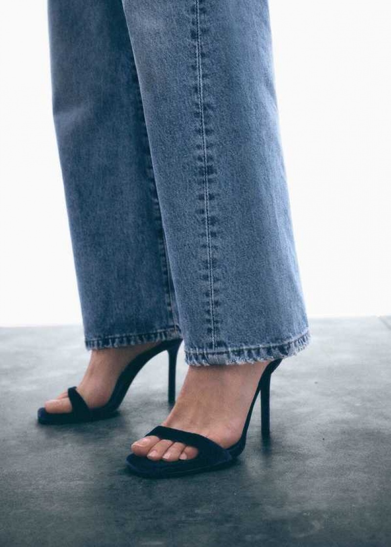 Mango Velvet Heel Sandals | MNG-23615