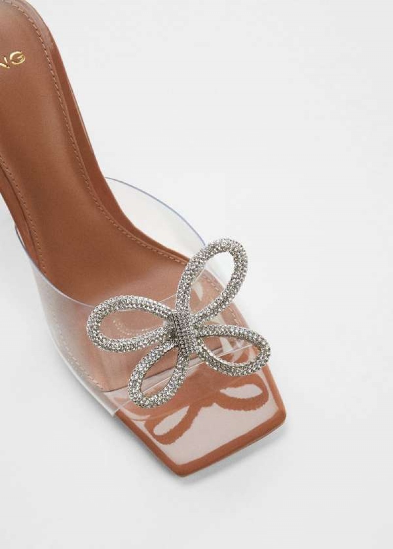 Mango Vinyl Heel Sandal With Rhinestone Detail | MNG-23533