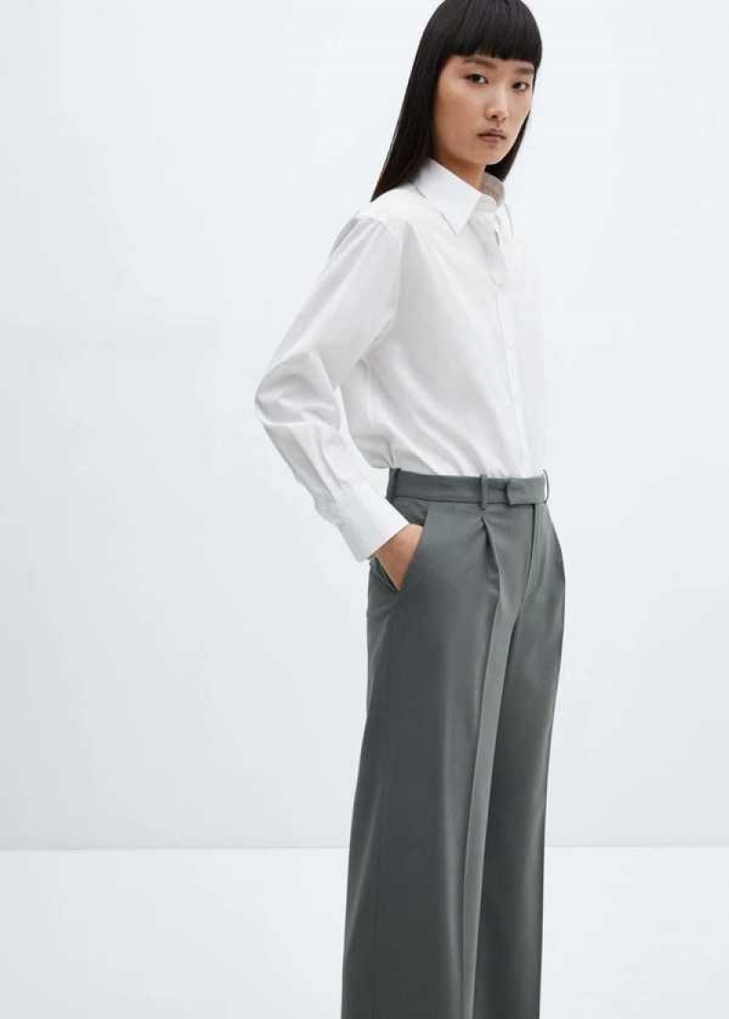 Mango Vlna Rovný-fit Pants | MNG-24317