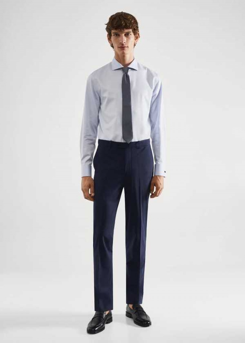 Mango Vlna Slim-fit Check Suit Pants | MNG-22409