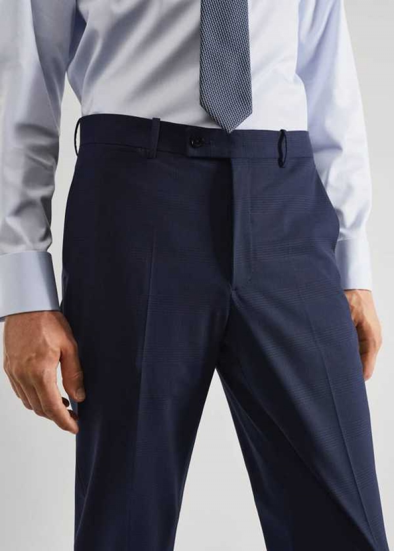 Mango Vlna Slim-fit Check Suit Pants | MNG-22409