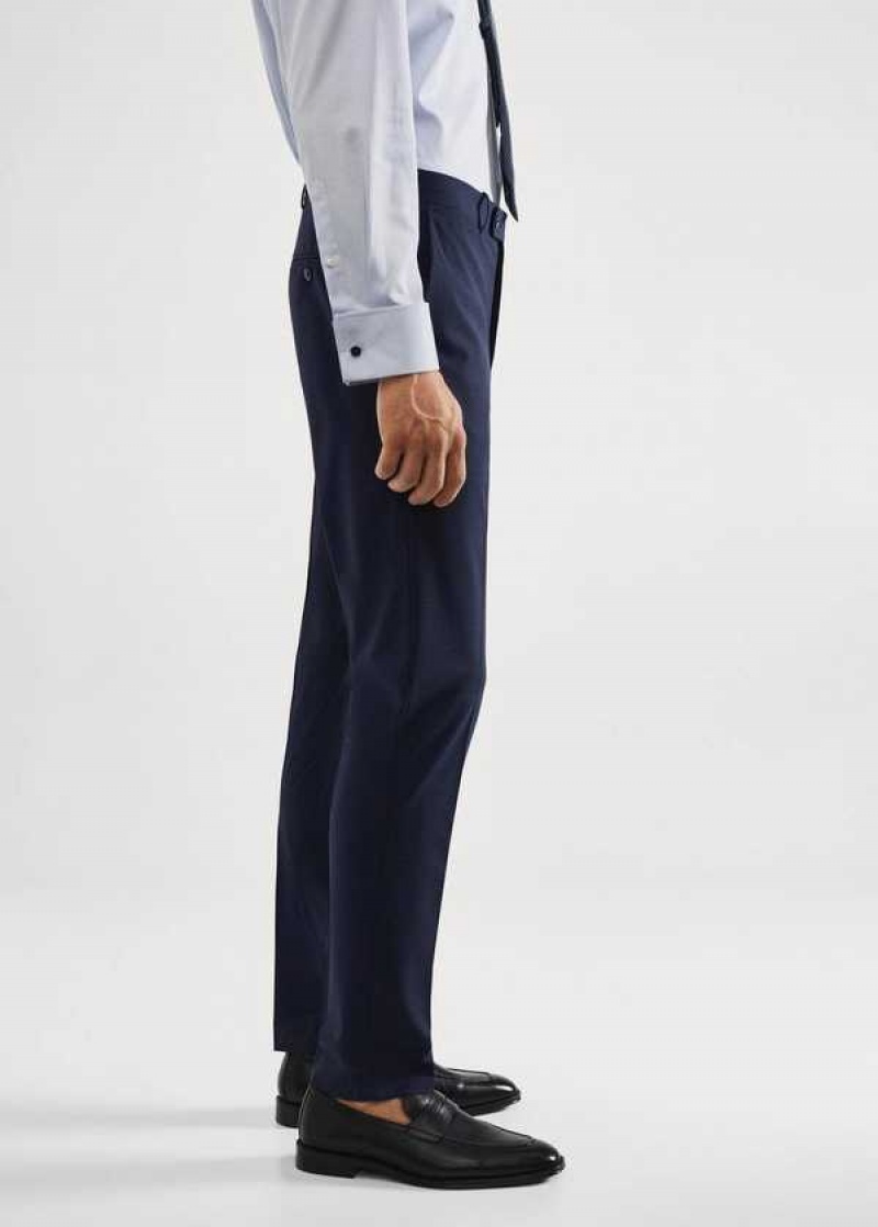 Mango Vlna Slim-fit Check Suit Pants | MNG-22409