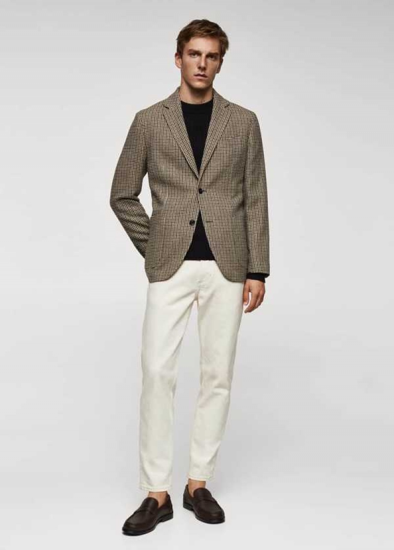 Mango Vlna Slim-fit Houndstooth Blazer | MNG-21394