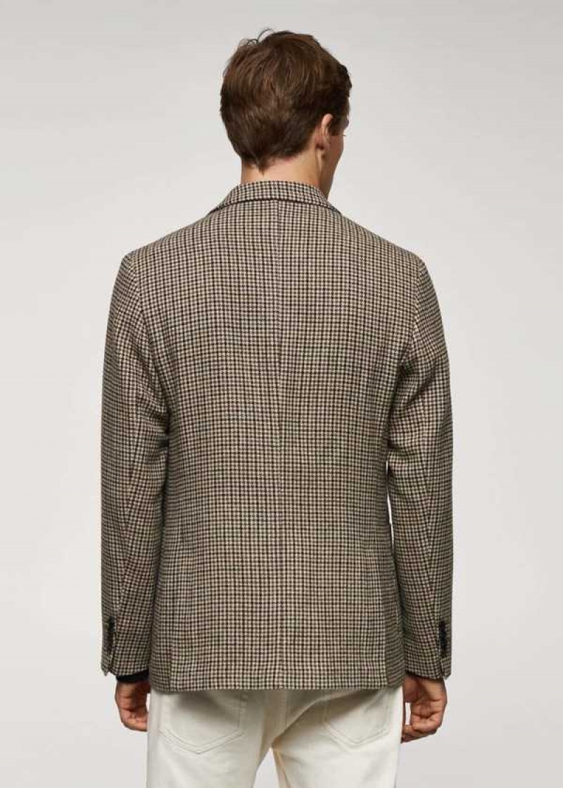 Mango Vlna Slim-fit Houndstooth Blazer | MNG-21394