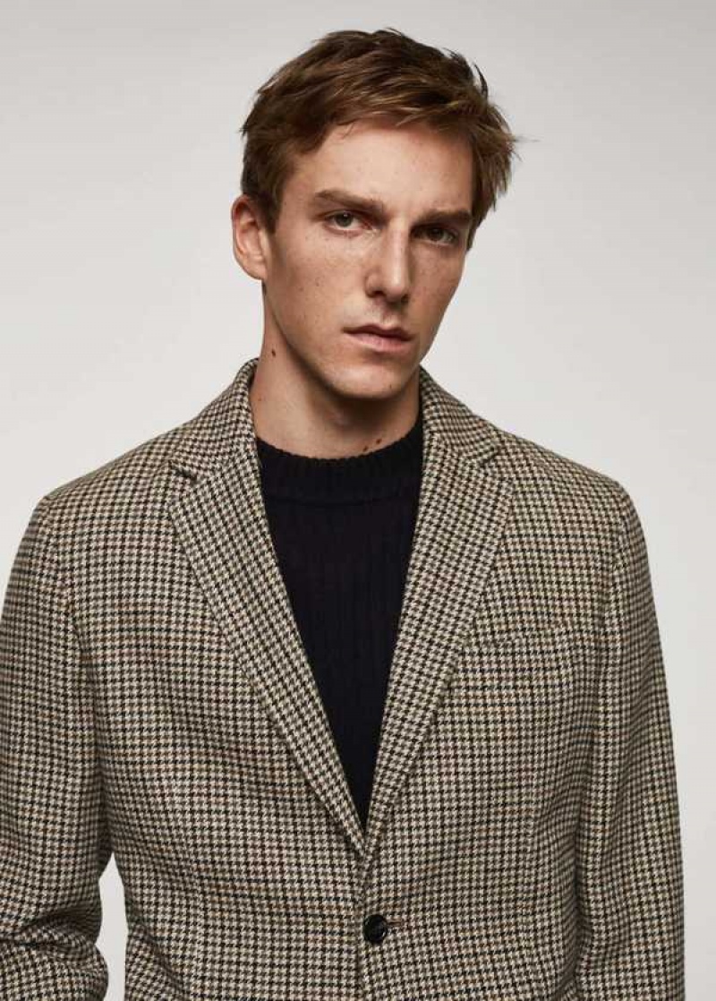 Mango Vlna Slim-fit Houndstooth Blazer | MNG-21394