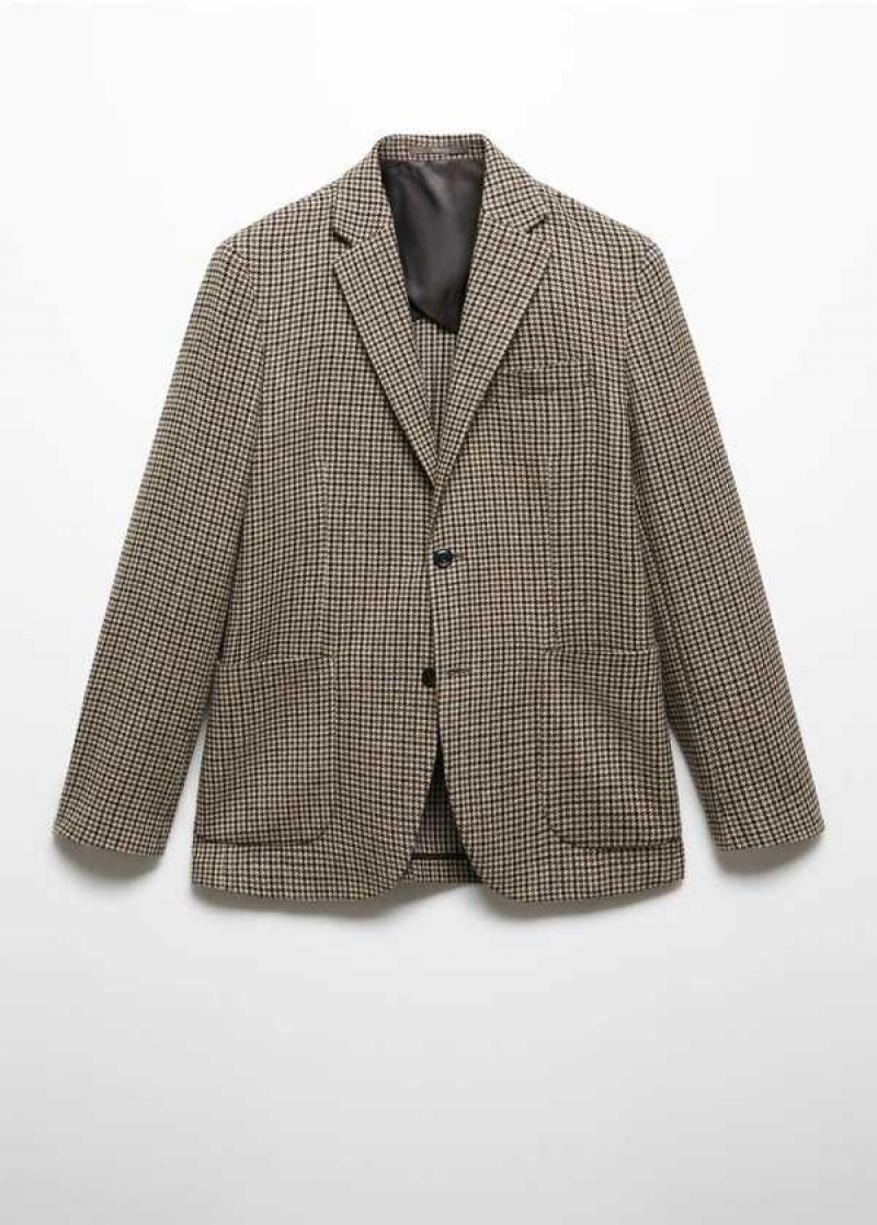 Mango Vlna Slim-fit Houndstooth Blazer | MNG-21394