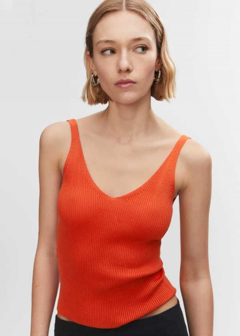 Mango V-neck Pletené Top | MNG-24898