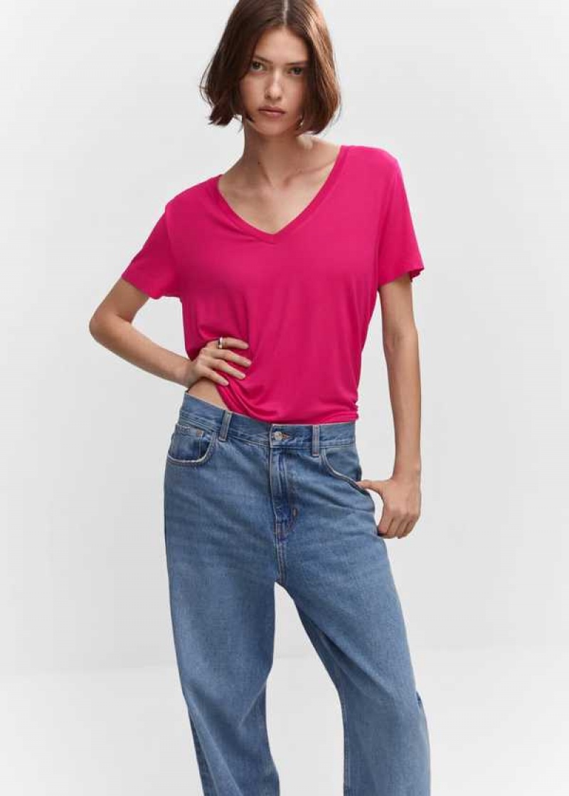 Mango V-neck T-shirt | MNG-25079