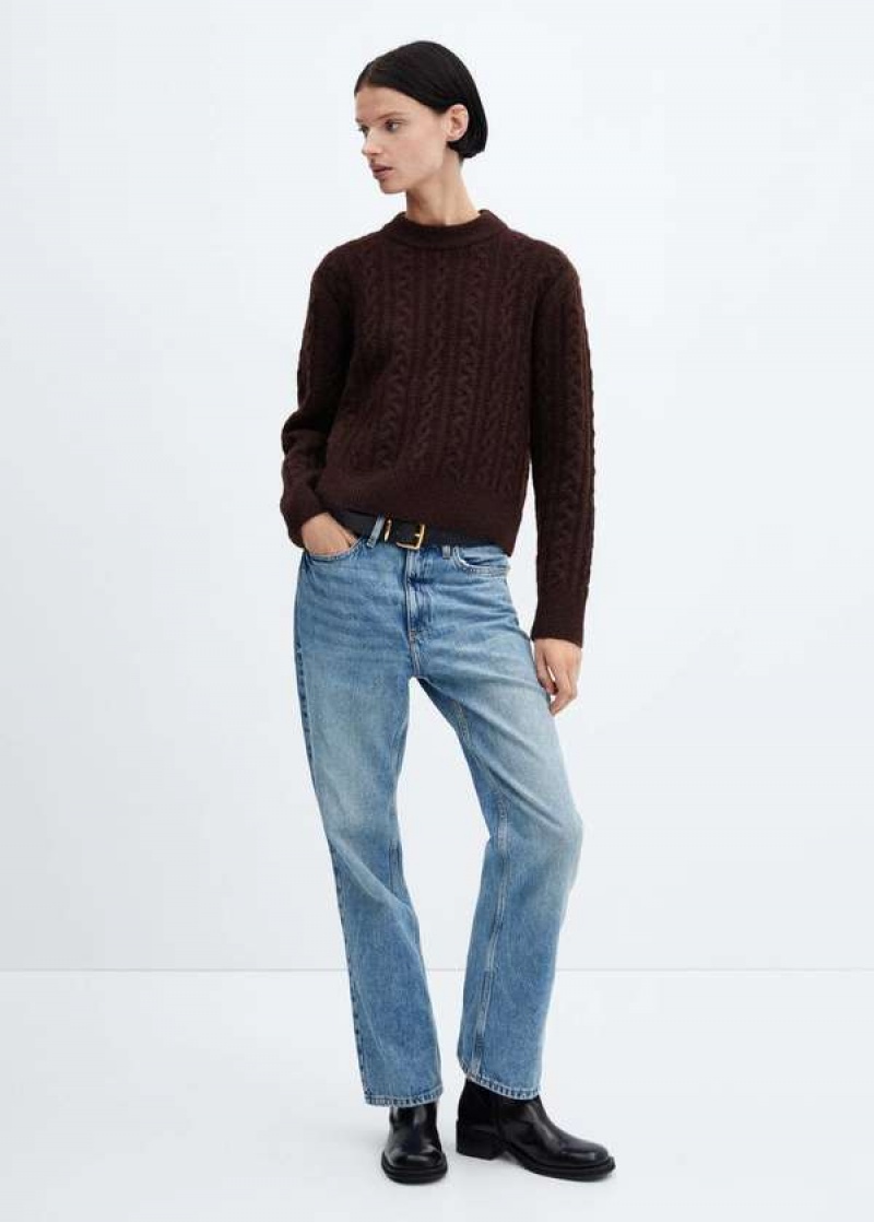 Mango V-neck Žebrovaný Knit Svetrové | MNG-25594