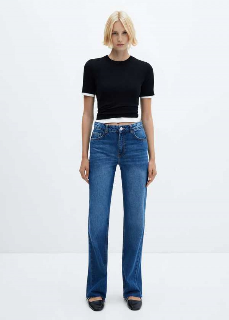 Mango Wideleg Mid-rise Jeans | MNG-23875