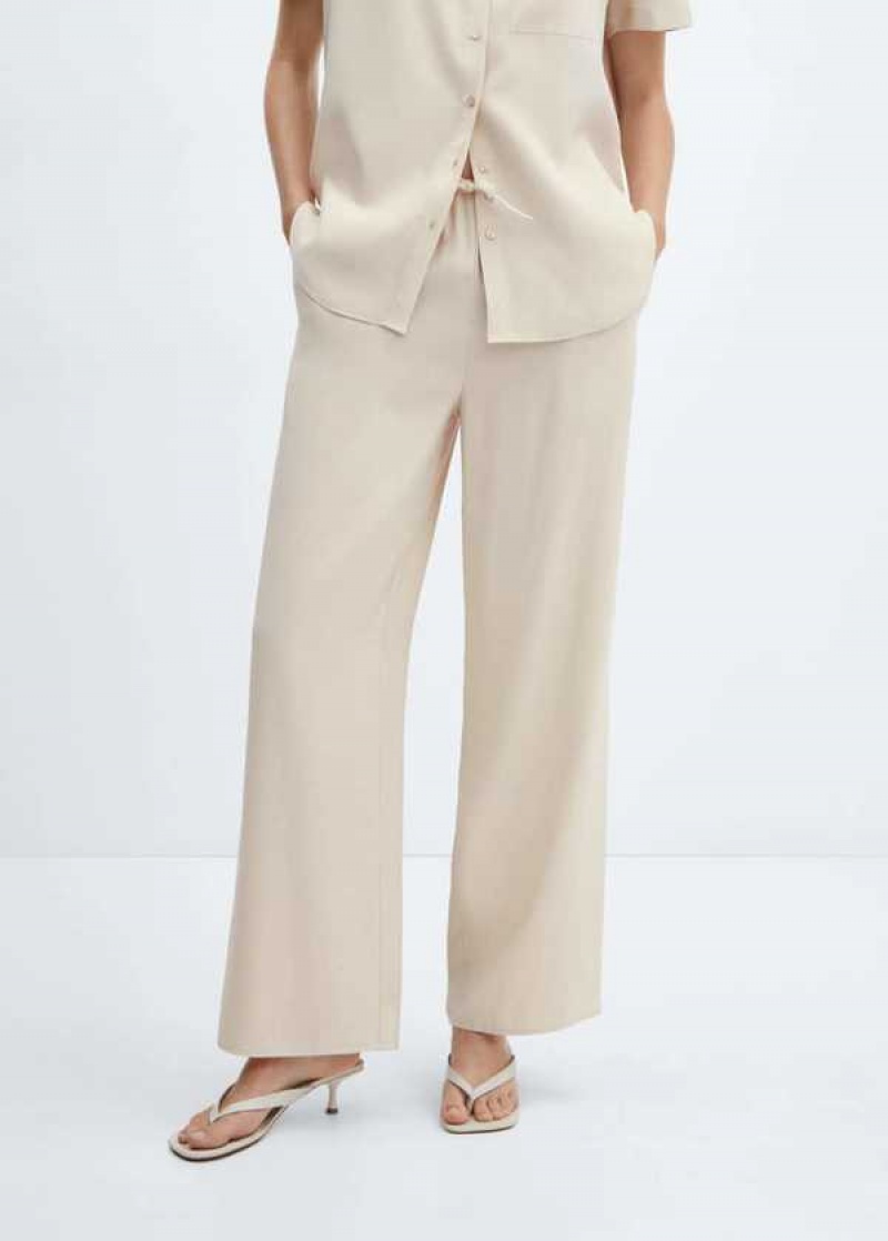 Mango Wideleg Pants With Elastic Pasem | MNG-24582