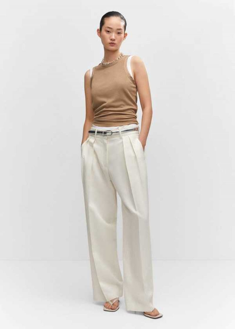 Mango Wideleg Plisovaný Pants | MNG-24289