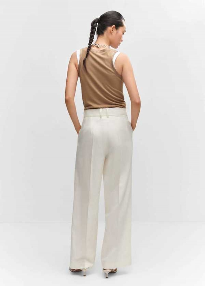 Mango Wideleg Plisovaný Pants | MNG-24289