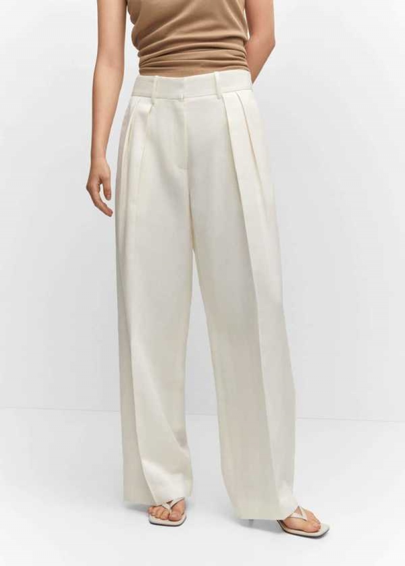 Mango Wideleg Plisovaný Pants | MNG-24289