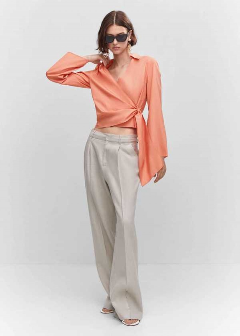 Mango Wrap Shirt With Knot Detail | MNG-25321